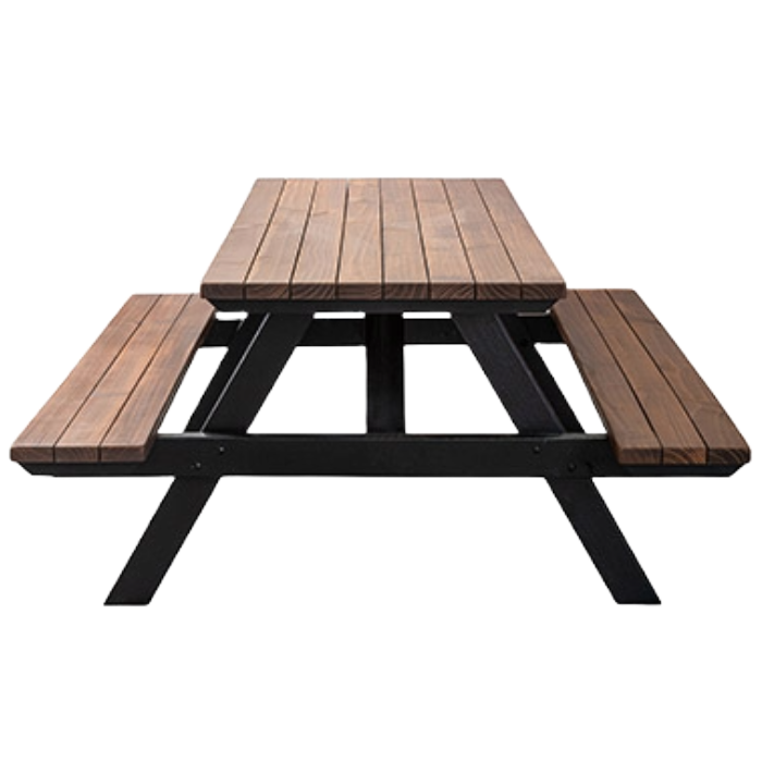 Walnut Stained Outdoor Picnic Table 